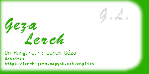 geza lerch business card