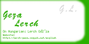 geza lerch business card